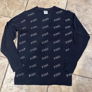 Pink Victoria’s Secret Vintage Y2K Era Rhinestone Logo Shirt XS